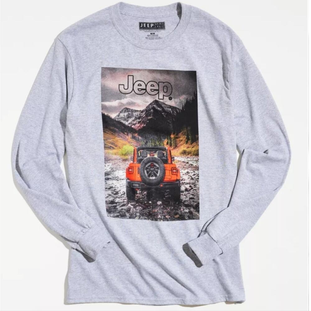 Jeep Mountain Range Large Grey Long Sleeve Tee
